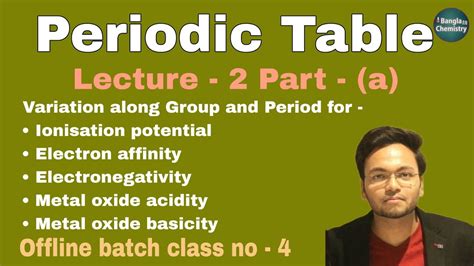 Periodic Table Class 10 Icse Part A Of Lecture 2 Variation Of Ip Ea Electronegativity