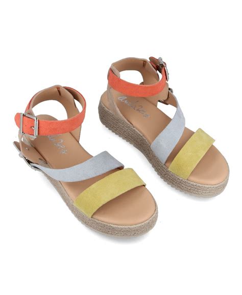 Sandalias Con Cu A Multicolores Andares Para Mujer