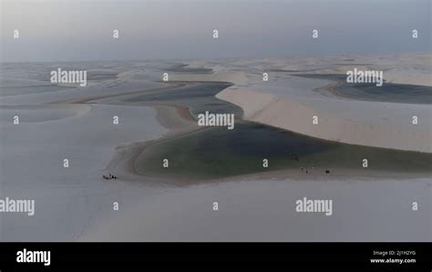 A view of Beautiful lagoons of Lencois Maranhenses, Brazil Stock Photo - Alamy