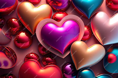 Premium Photo Multicolored Heart Background Valentine Wallpaper With