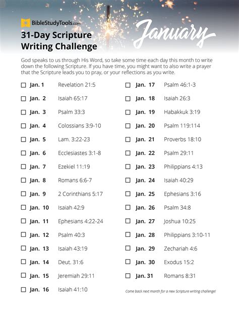 January S 31 Day Scripture Writing Challenge Inside BST Scripture