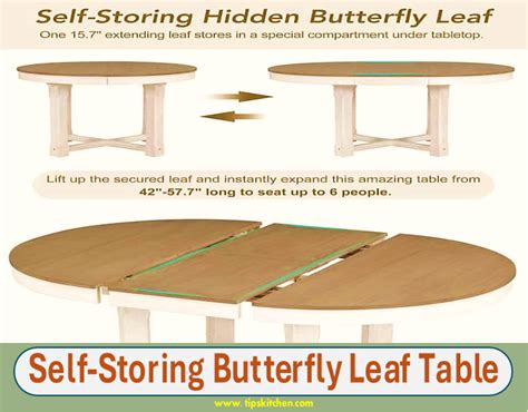 Self-Storing Butterfly Leaf Table - Tips Kitchen