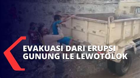 Video Amatir Warga Evakuasi Diri Sesaat Gunung Ile Lewotolok Erupsi