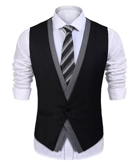 Mens Business Suit Vest Casual Slim Fit Wedding Dress Waistcoat