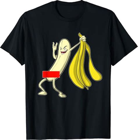 Bananen Striptease Zensur Nackter Cartoon Lustiger T Shirt Amazon De