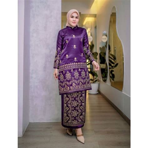 Ba Manual Embroidery Tunic Set Baju Kurung Melayu Party Clothes