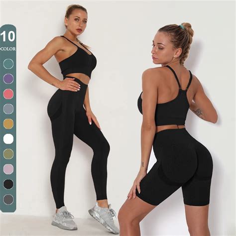 2 Piece Seamless Yoga Sets Women Gym Clothes Sport Suits High Waist