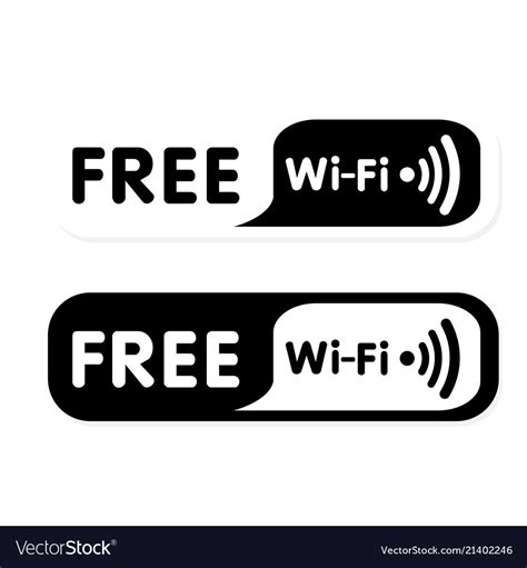 Free Wifi Icon Black And White Style Image Vector Image