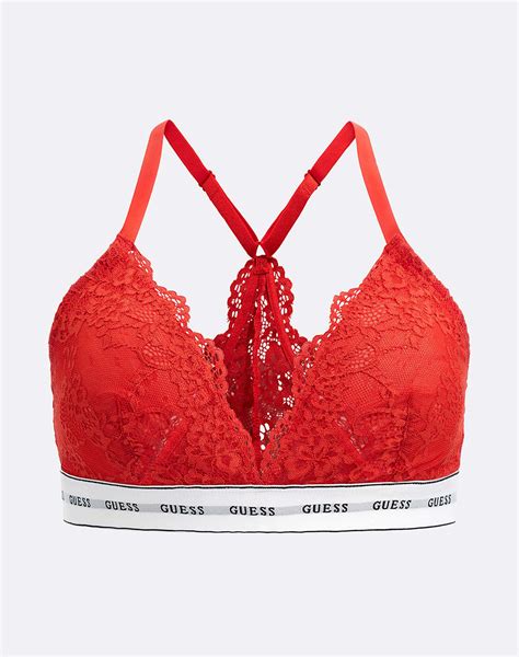 Guess Belle Triangle Daily Lace ΕΣΩΡΟΥΧΟ W Red Politikos Shopgr