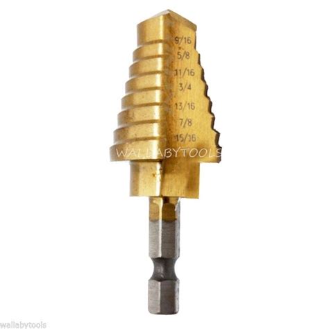 8 Steps 9 16 To 1 Titanium Step Drill Bit HSS Cobalt Unibit Tool 4