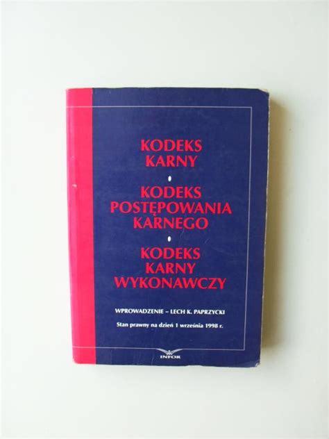 Kodeks Karny Wykonawczy Post Powania Karnego Prawo