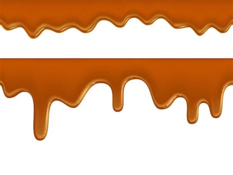 Textura De Caramelo Que Fluye Sin Fisuras Sobre Fondo Blanco Vector