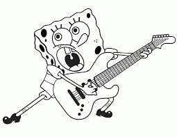 Bob Esponja Tocando Viol O Para Colorir Imprimir E Desenhar Colorir Me