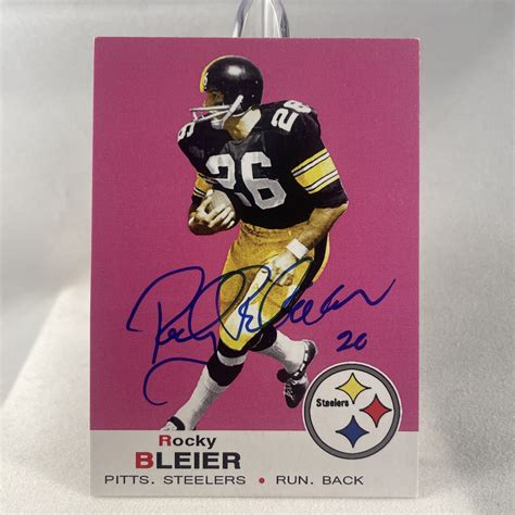 Rocky Bleier Notre Dame Pittsburgh Steelers Autographed Custom Retro Card Ebay