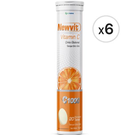 Newvit Vitamin C Efervesan 20 Tablet 6 lı Paket Fit1001