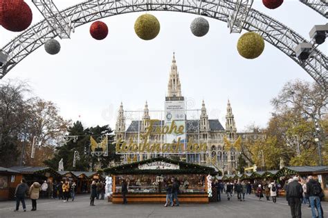 Vienna Austria 27th Of November 2019 Christmas Market In Front Of