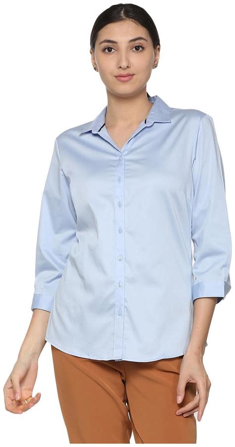 Buy Allen Solly Women Blue Solid Regular Fit Shirt Online At Low Prices In India