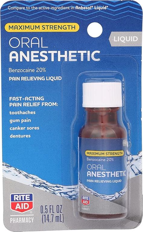 Amazon Rite Aid Maximum Strength Liquid Anesthetic Oral Pain