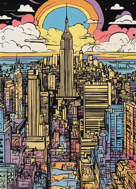 Lexica Chaotic Stunning New York City Skyline Illustrated By Pablo