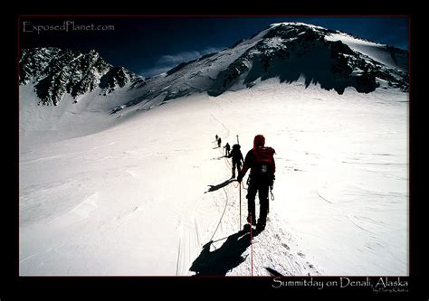 Row of climbers going for Denali’s summit, Alaska, stock photography by