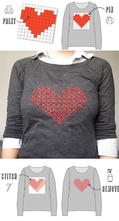 Diy Cross Stitch Heart Sweater Create A Stylish Look On A Budget