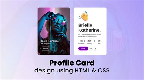 How To Create A Profile Card Design Using Html And Css D Flip