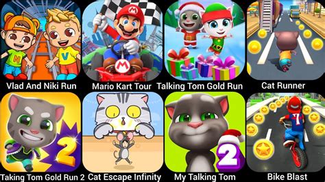 Mario Kart Tour Vlad And Niki Run My Talking Tom Talking Tom Gold