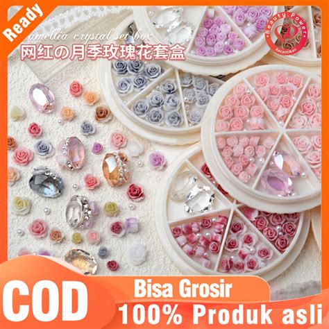 Jual Mix Ukuran Nail Accessories Roses Nail Art Hiasan Kuku Mawar