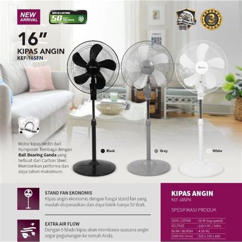 Jual Kirin Kipas Angin Stand Fan Inch Kef Sfn Bgw Warna Random