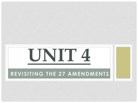 Revisiting The 27 Amendments Ppt Download