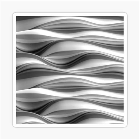 3d Layered Waves Monochromatic Design Sticker By Myuzique Redbubble