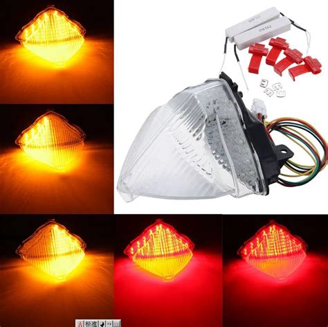 Motorcycle LED Clear Lens Integrated LED Tail Light Tail Turn Signals