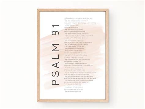 Psalm 91 Scripture Wall Art Christian Decor Bible Verse Etsy