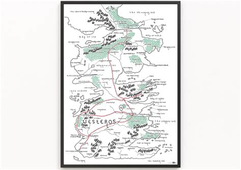 Game Of Thrones Map Westeros Fan Art Giclée Watercolour 46 Off