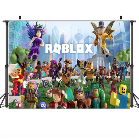 Roblox Backdrop Birthday Party Banner Roblox Backdrop Poster Video Game