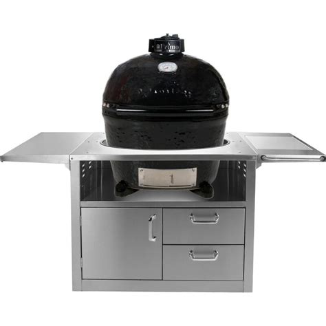 Primo Oval Xl Ceramic Kamado Grill On All Stainless Steel Cart Bbq Guys