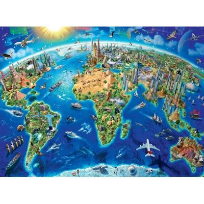 Puzzle Pi Ces Xxl Carte Des Monuments Du Monde Ravensburger