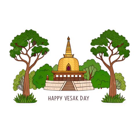 buddhist temple cartoon drawing