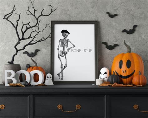 Skeleton Wall Art Halloween Skeleton Art Halloween Print - Etsy