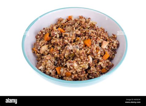 Red Rice Porridge With Meat And Vegetables Stock Photo Alamy