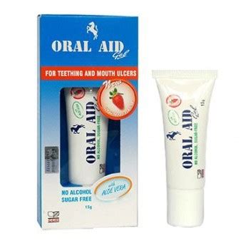 Oral Aid Gel For Teething And Mouth Ulcers Strawberry Flavour With Aloe