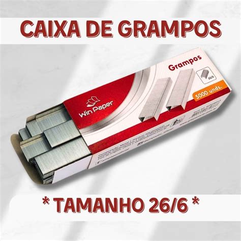 Caixa de Grampos Para Grampeador Tamanho 26 6 Aço Galvanizado 5000