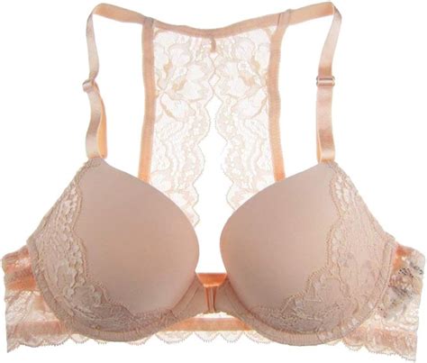 Mierside Womens Front Closure Lace Racer Back Push Up Bra At Amazon Womens Clothing Store