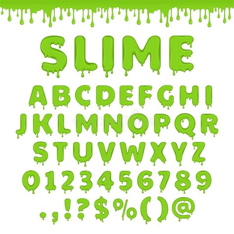 Vector Green Slime Alphabet Stock Vector Illustration Of Font Liquid