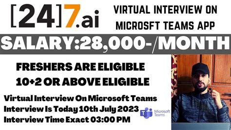 24 7 Ai Virtual Interview On Microsoft Teams App 12th Pass Eligible