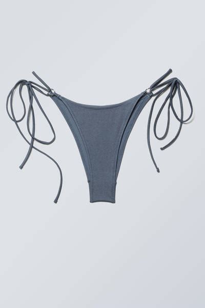 Tie Bikini Bottoms Blue Shimmer Weekday EU