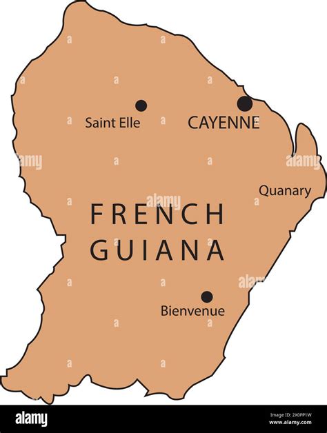 Map Of French Guiana Vector Illustration Simple Design Stock Vector