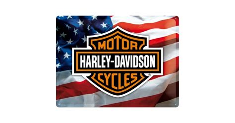 Plaque Harley Davidson Usa Logo Garage Atelier Les Plaques