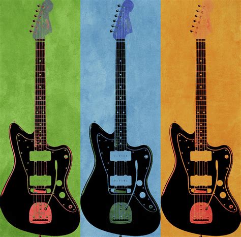 Fender Pop Art Guitars Mixed Media By Dan Sproul