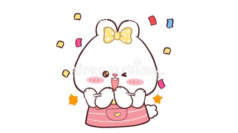 Animated Cute Polar Bear Clapping Congratulations White Background